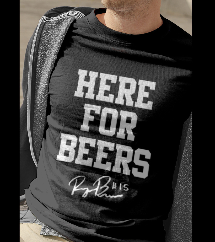 Raegan Beers Oklahoma Sooners Crimson Here For Beers Signature T-Shirt