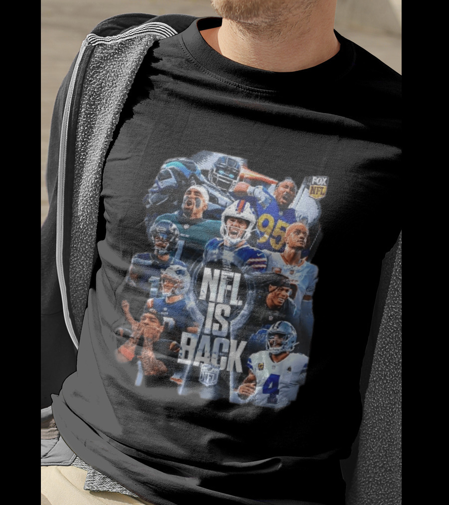 Fox NFL Is Back Vince Lombardi Trophy Football Player Collage T-Shirt