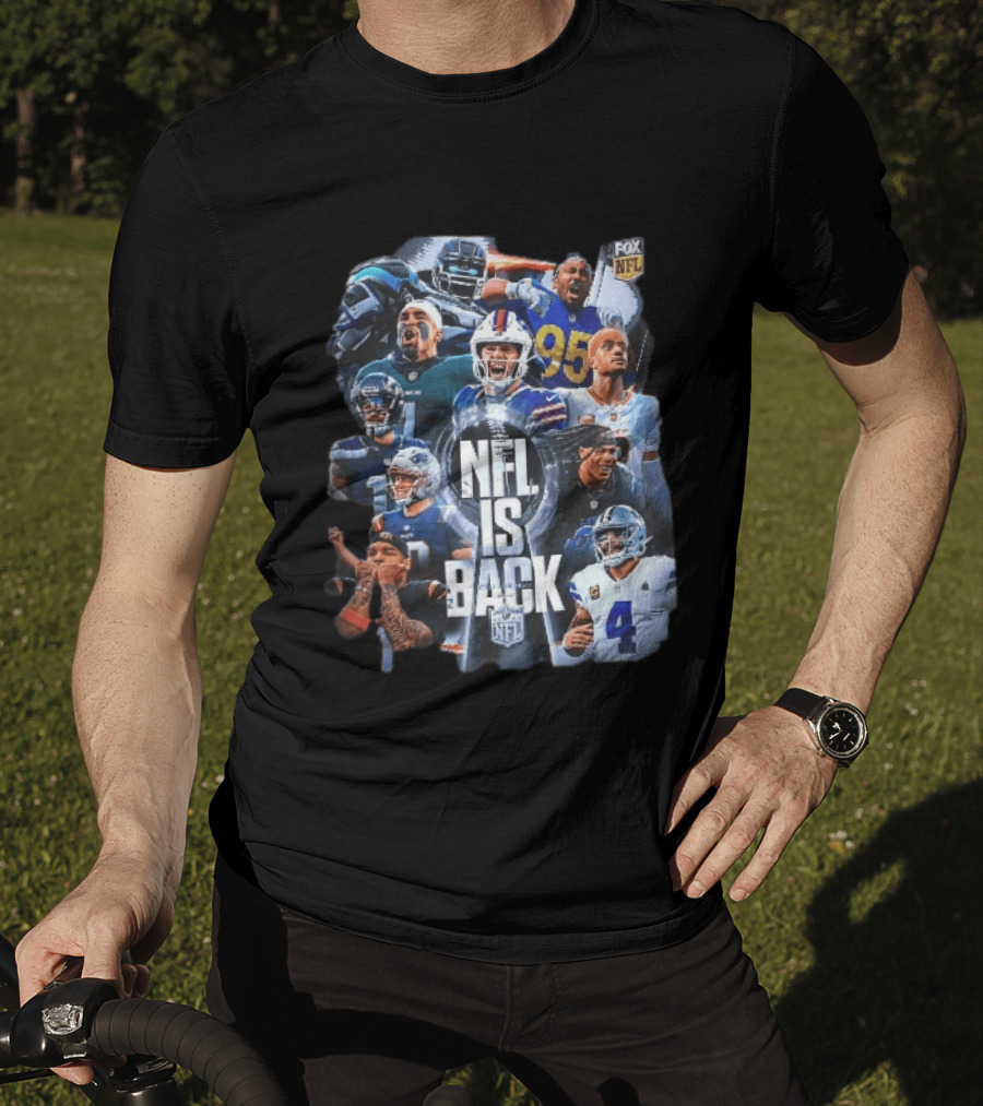 Fox NFL Is Back Vince Lombardi Trophy Football Player Collage T-Shirt
