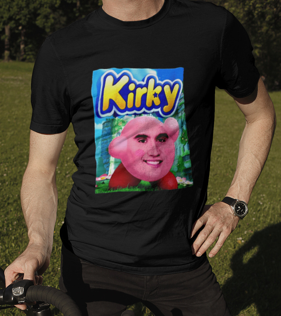 Kirky Kirby Nintendo Inspired Face Mashup Retro Gaming Nostalgia T-Shirt