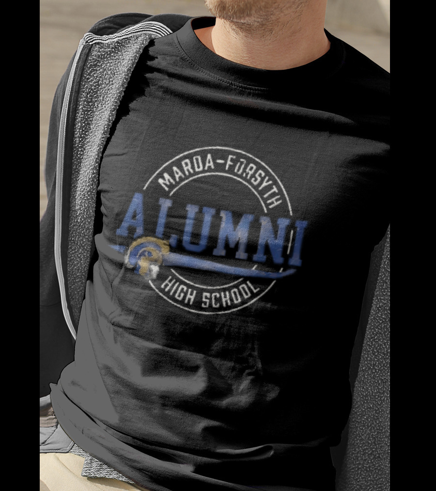 Maroa Forsyth High School Alumni Trojan Helmet Swoosh Frame T-Shirt