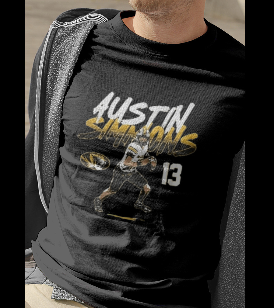 Missouri Tigers Austin Simmons 13 Quarterback NCAA Football T-Shirt