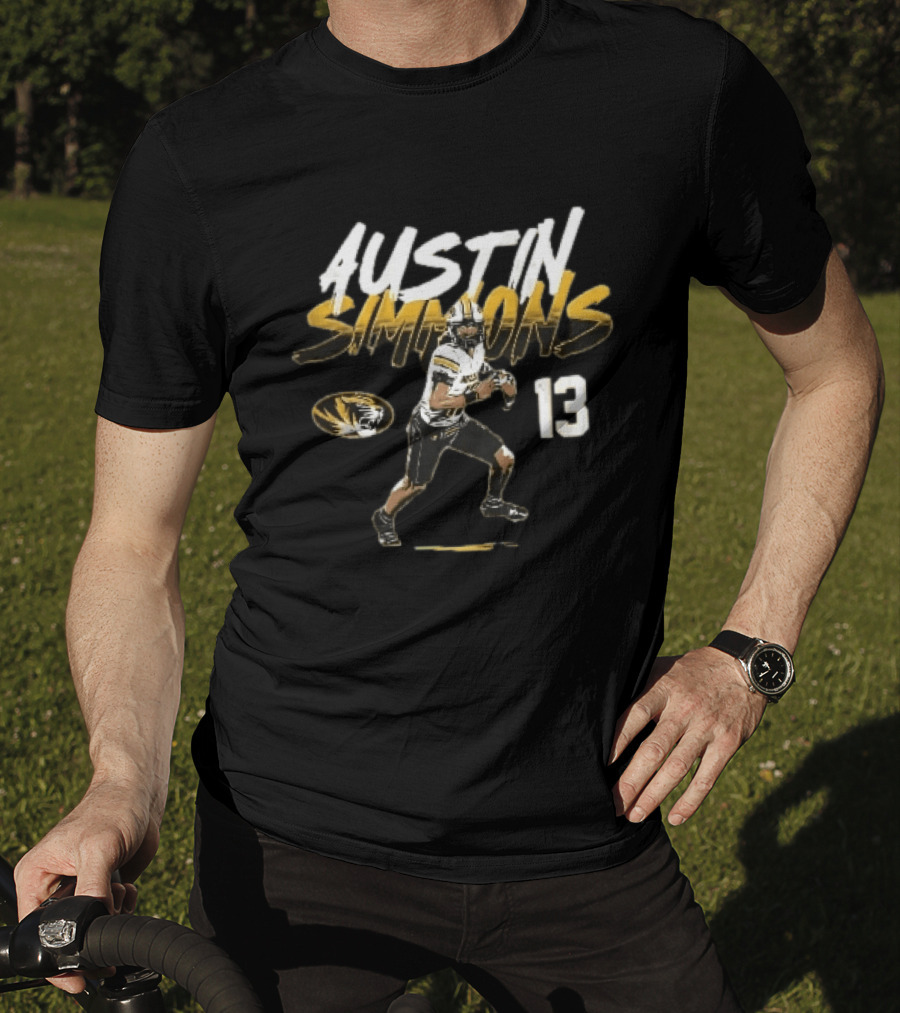 Missouri Tigers Austin Simmons 13 Quarterback NCAA Football T-Shirt