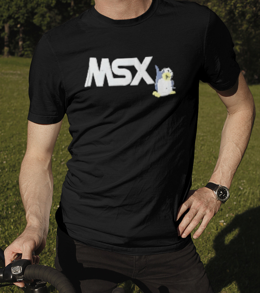 MSX Classic Pixel Penguin Video Game T-Shirt