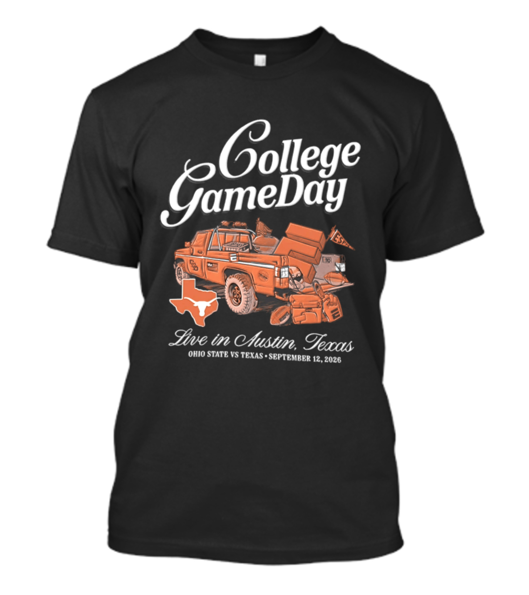 College GameDay Live In Austin Texas Ohio State Vs Texas September 12 2026 T-Shirt
