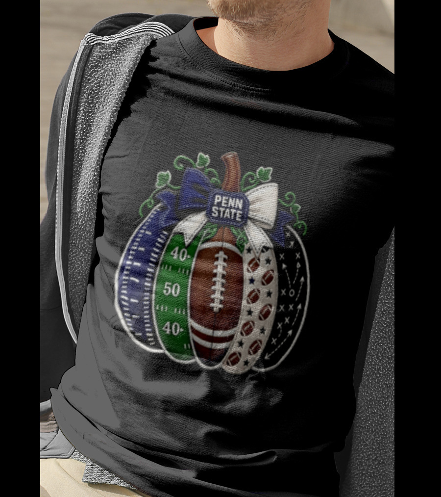 Penn State Football Pumpkin Fall Sports Season Football Decor T-Shirt