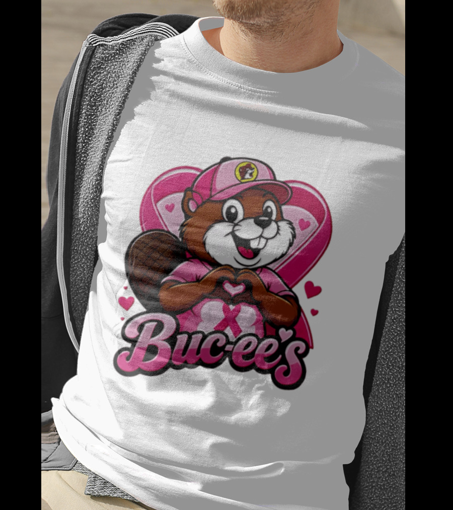 Buc Ee's Pink Ribbon Beaver Breast Cancer Awareness T-Shirt