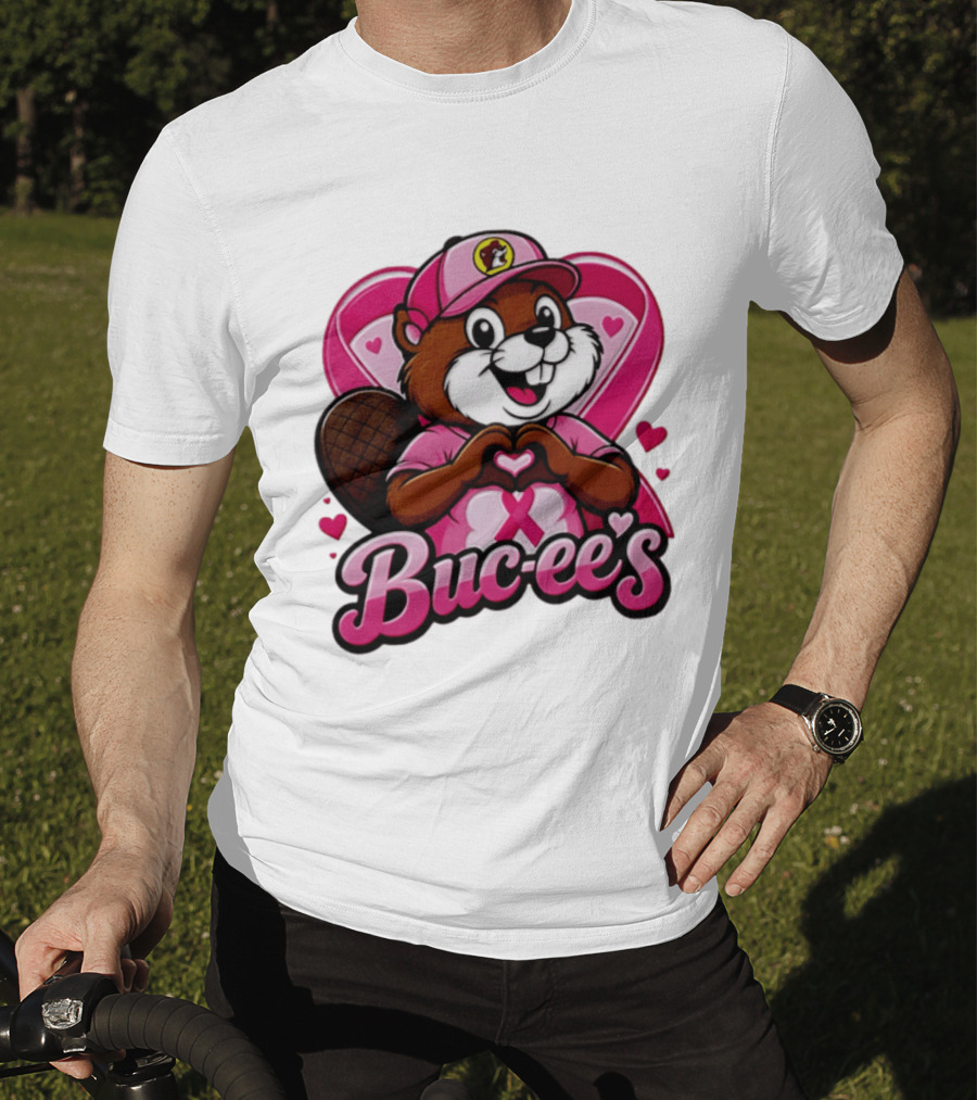 Buc Ee's Pink Ribbon Beaver Breast Cancer Awareness T-Shirt