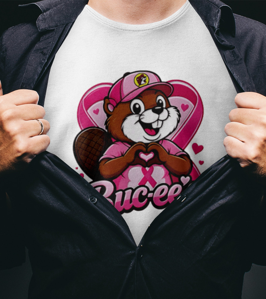 Buc Ee's Pink Ribbon Beaver Breast Cancer Awareness T-Shirt