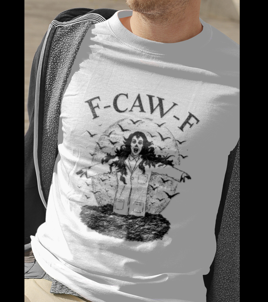 F Caw F Woman Scientist Lab Coat Crows Full Moon T-Shirt