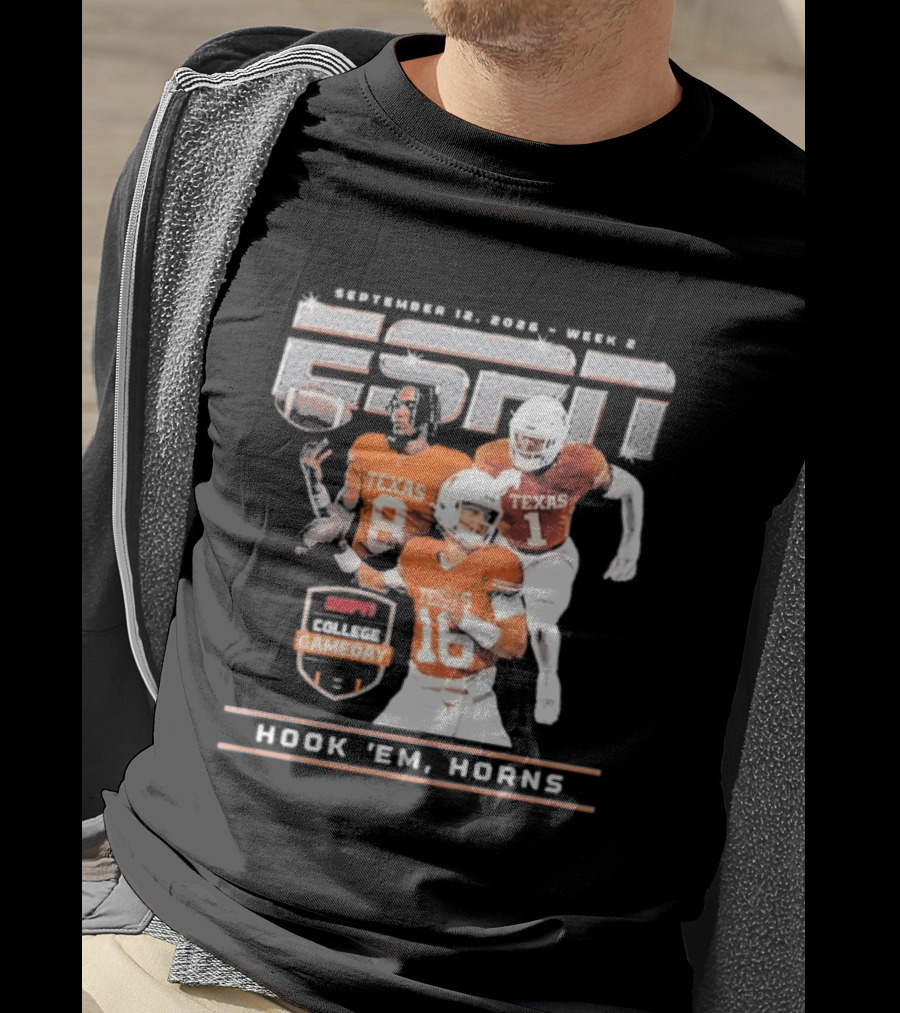 September 12 2026 ESPN College Gameday Texas Longhorns Hook 'Em Horns T-Shirt