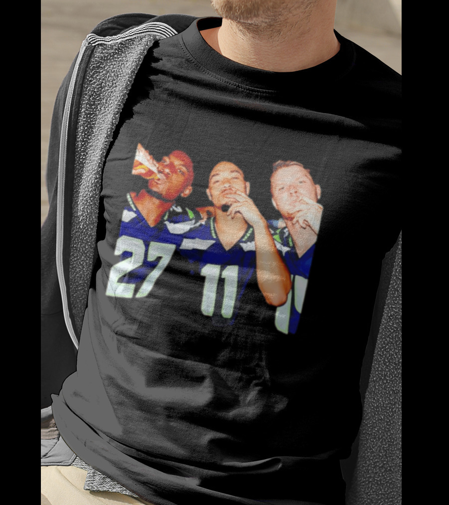 Avery Smith Jaxon Smith Njigba Sam Darnold Seattle Seahawks Smoking Image T-Shirt