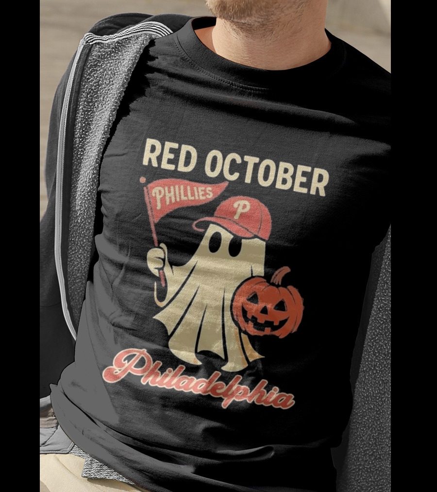 Red October Phillies Ghost Pumpkin Philadelphia T-Shirt