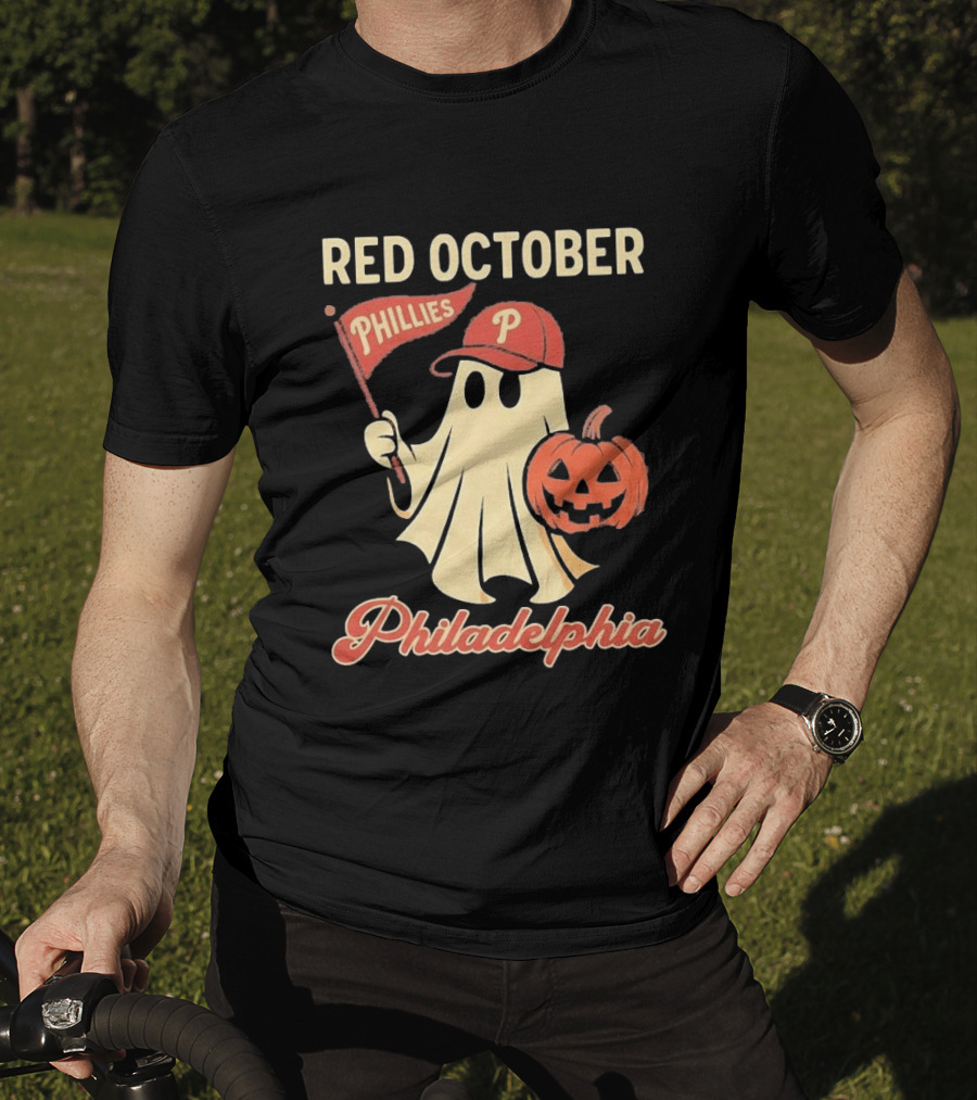 Red October Phillies Ghost Pumpkin Philadelphia T-Shirt