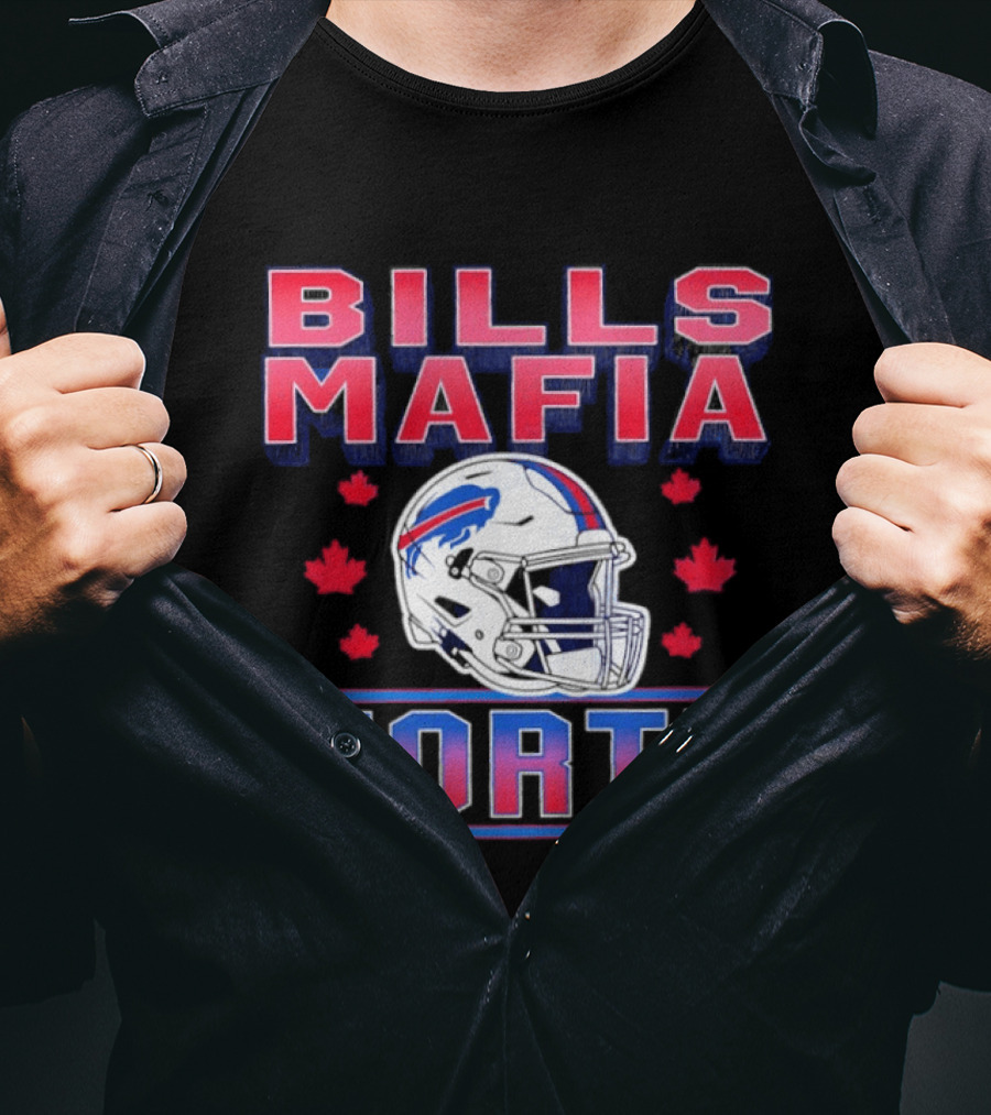 Bills Mafia North Helmet Canadian Fall Maple Leafs T-Shirt