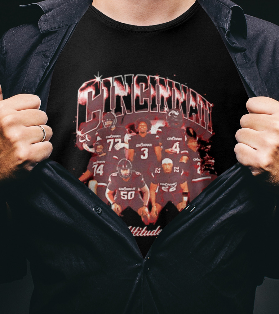 Cincinnati Bearcats Effort Attitude Toughness NCAA College Football Team Collage T-Shirt
