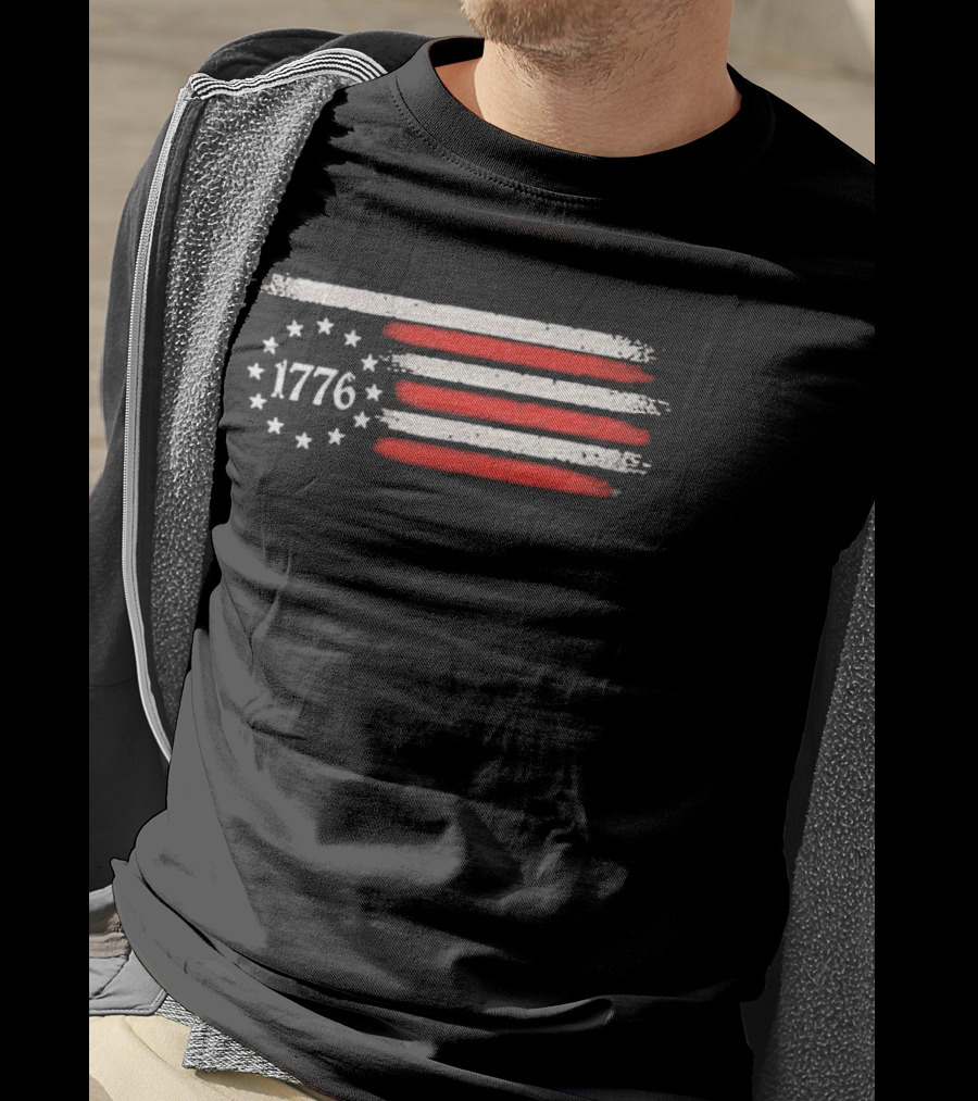 Imagine A Country So Great Even The People 1776 USA Flag Stars Stripes T-Shirt