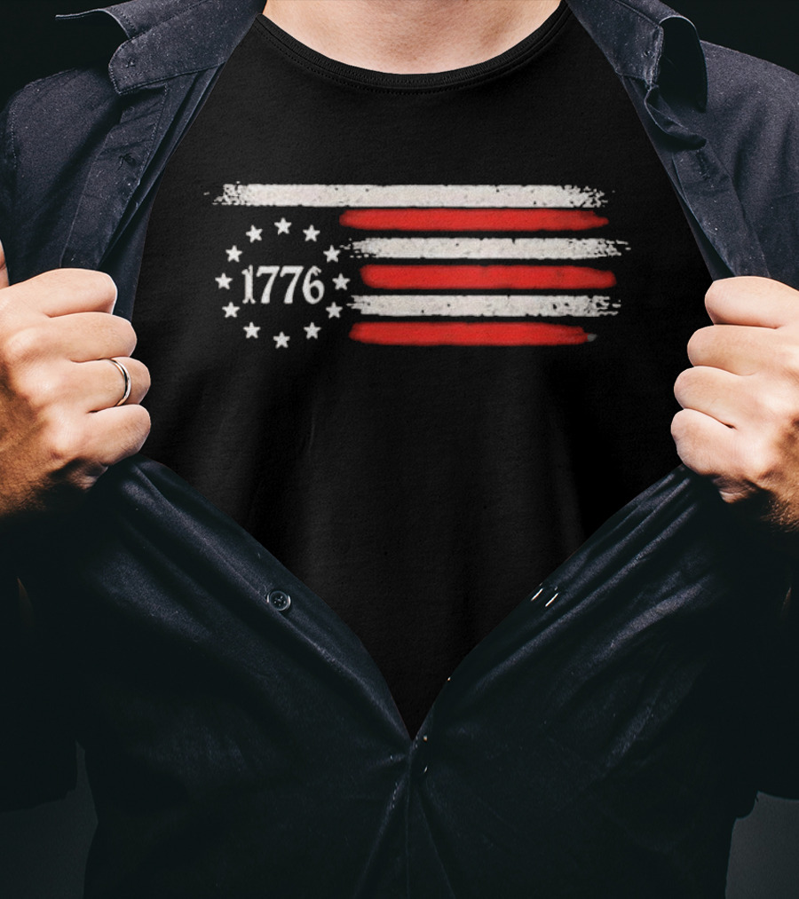 Imagine A Country So Great Even The People 1776 USA Flag Stars Stripes T-Shirt