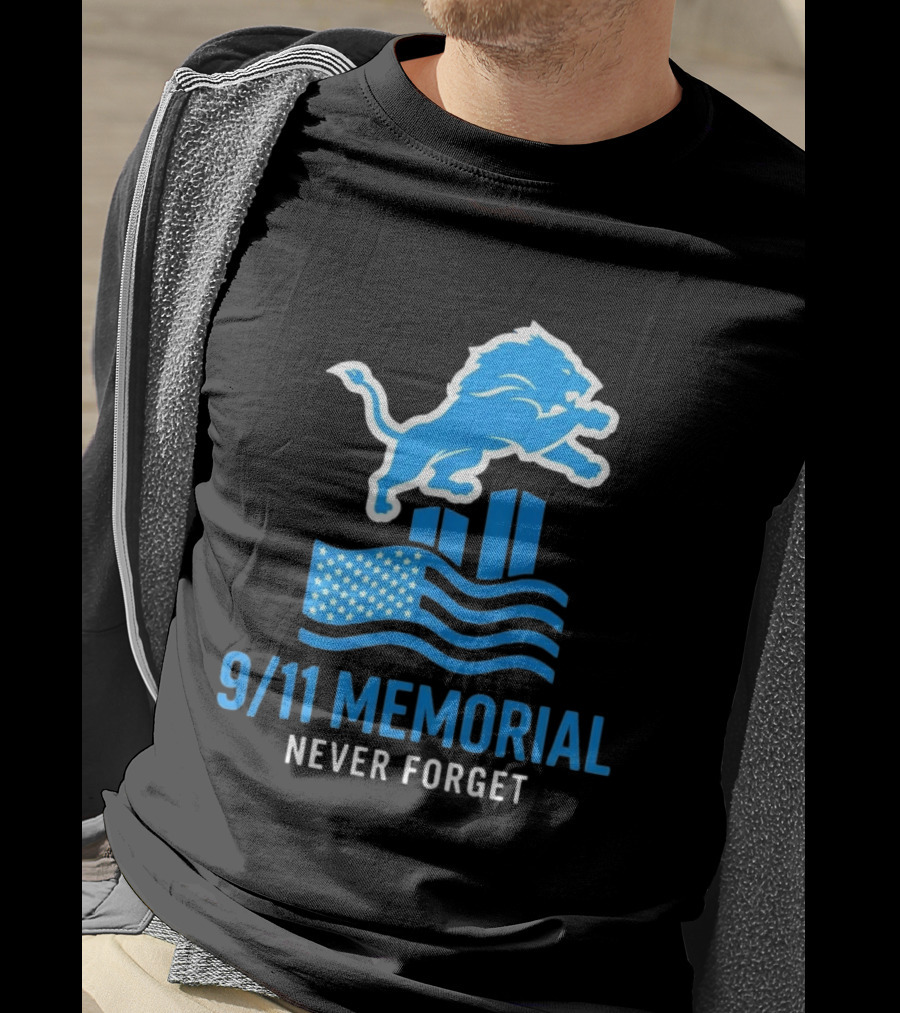 Detroit Lions 9/11 Memorial Never Forget 2026 T-Shirt