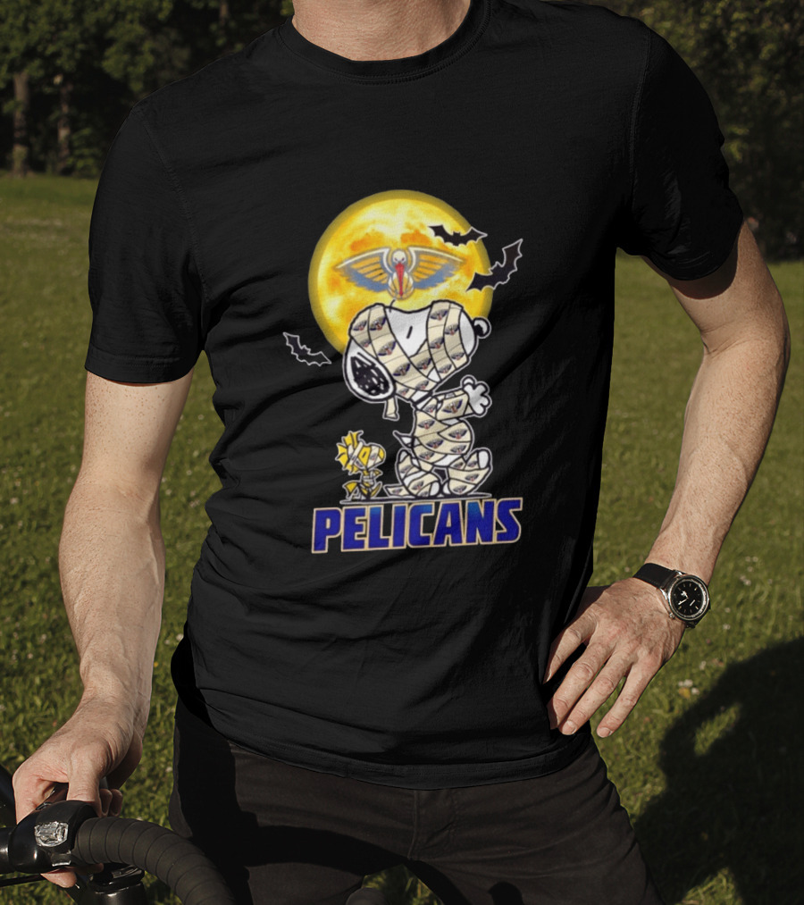 New Orleans Pelicans Snoopy Woodstock Mummy Halloween Cosplay T-Shirt