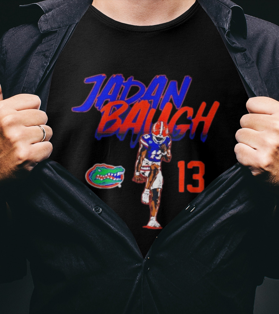 Florida Gators Jadan Baugh 13 Player Pose With Team T-Shirt
