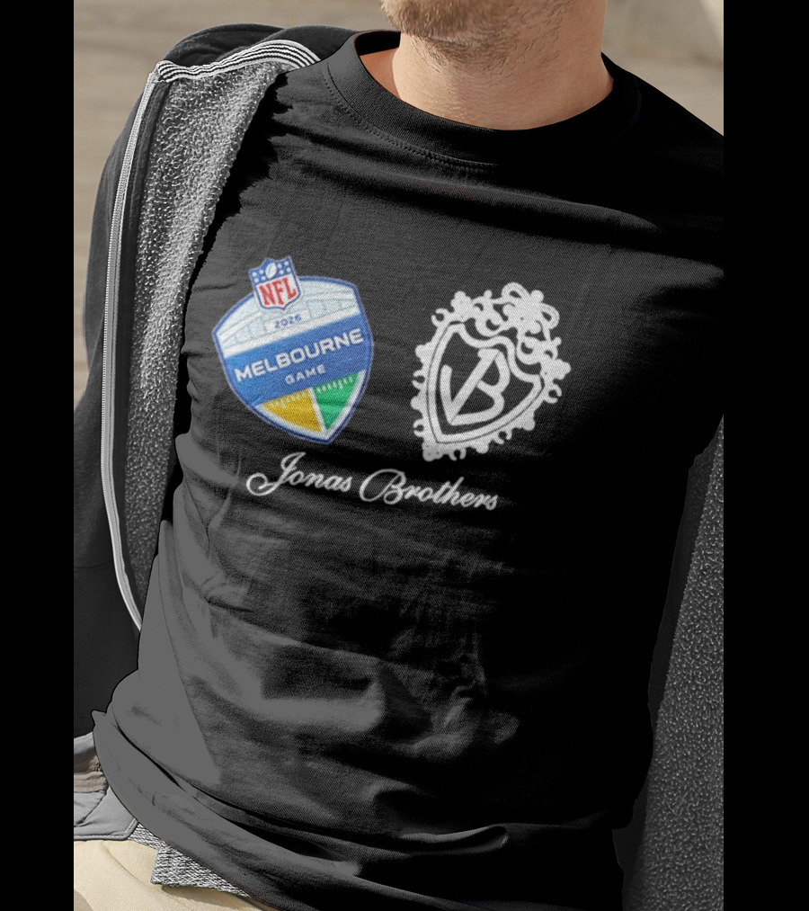 NFL 2026 Melbourne Game Jonas Brothers VB Crest T-Shirt