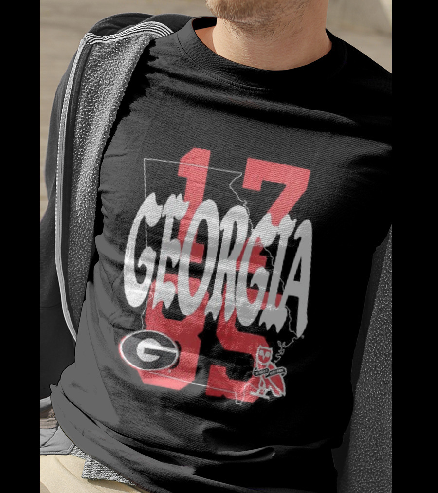 Georgia Bulldogs 13 Campus Store Ovo Black T-Shirt