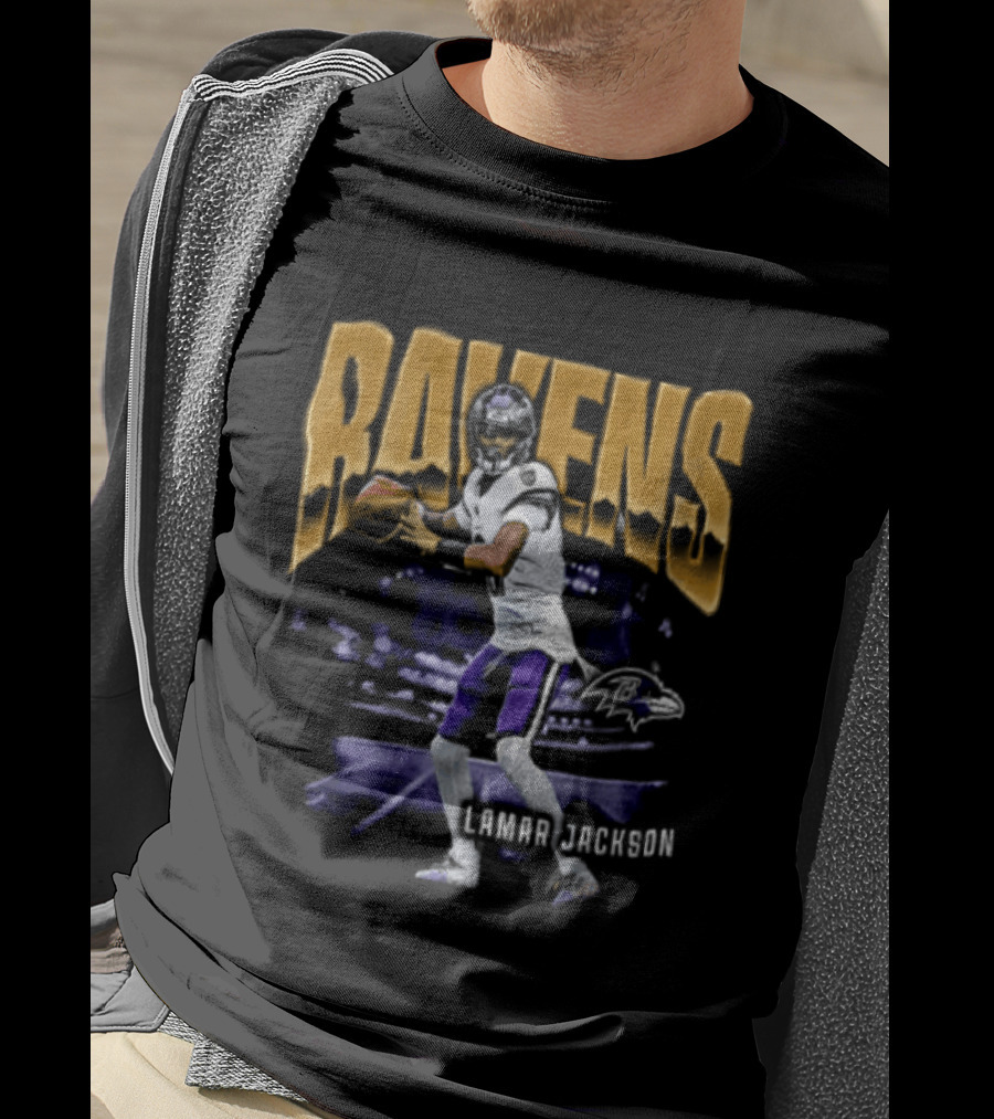 Ravens Lamar Jackson Football Iconic Quarterback T-Shirt