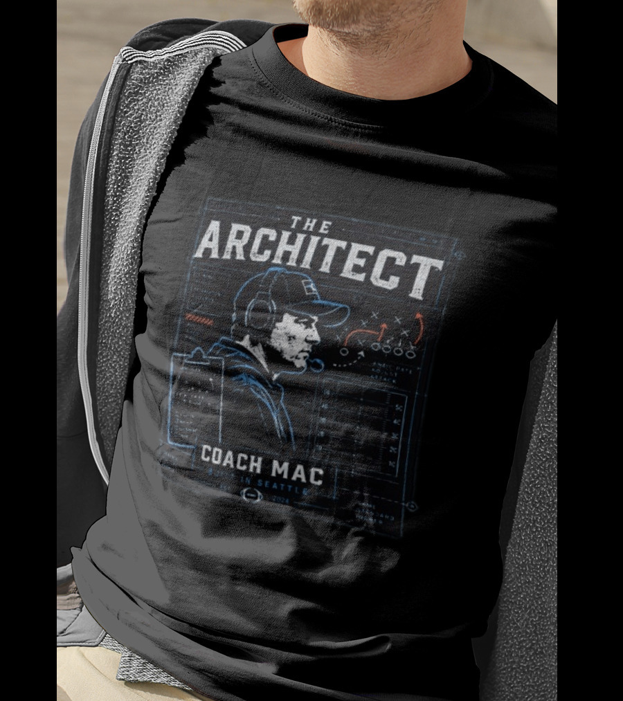 The Architect Coach Mac Built In Seattle Seahawks Strategy Playbook 2024 T-Shirt