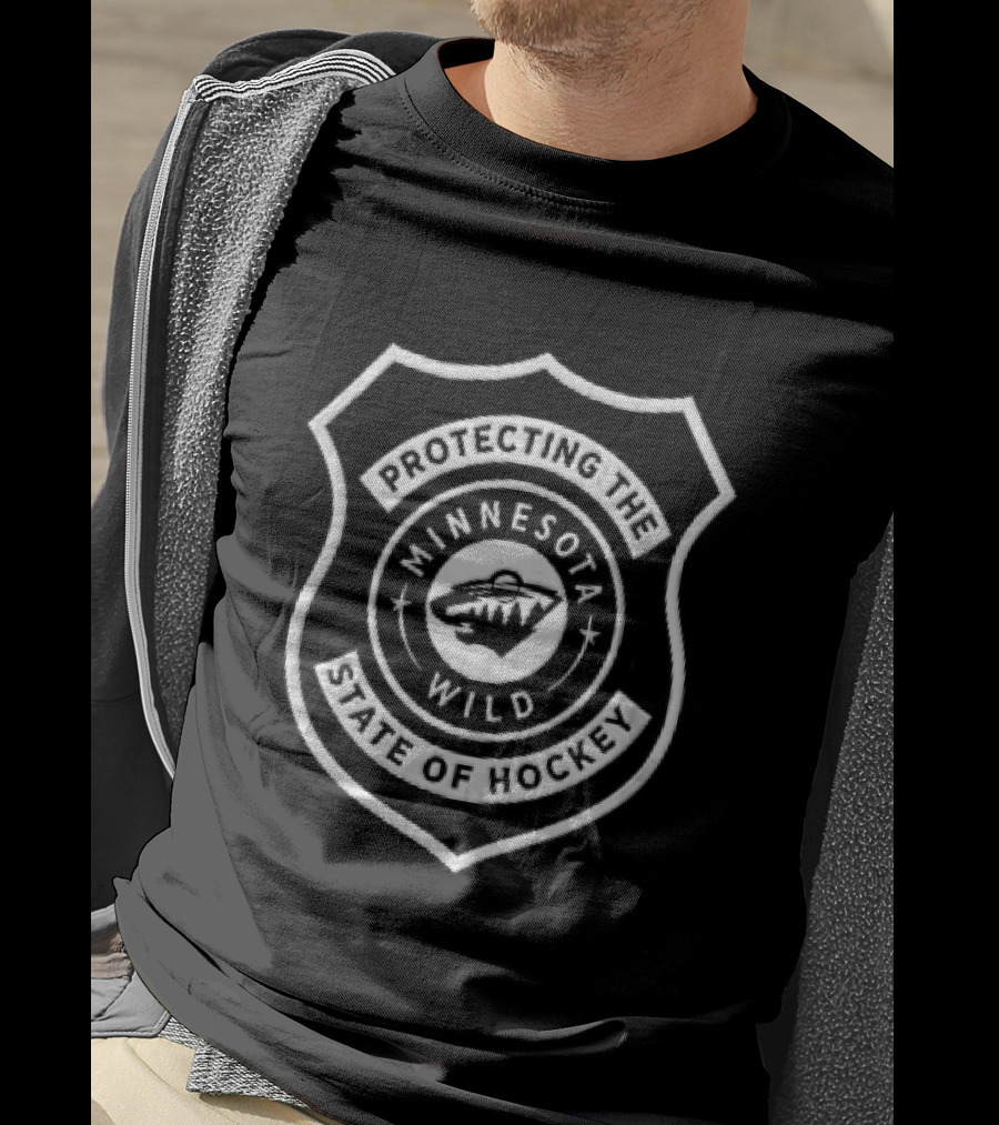 Minnesota Wild NHL State Of Hockey Police Shield T-Shirt