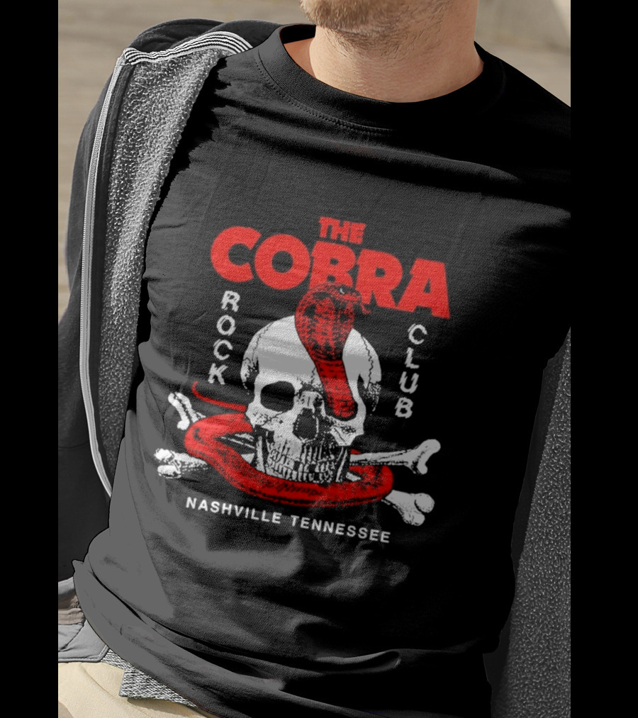 The Cobra Rock Club Skull And Snake Nashville Tennessee T-Shirt