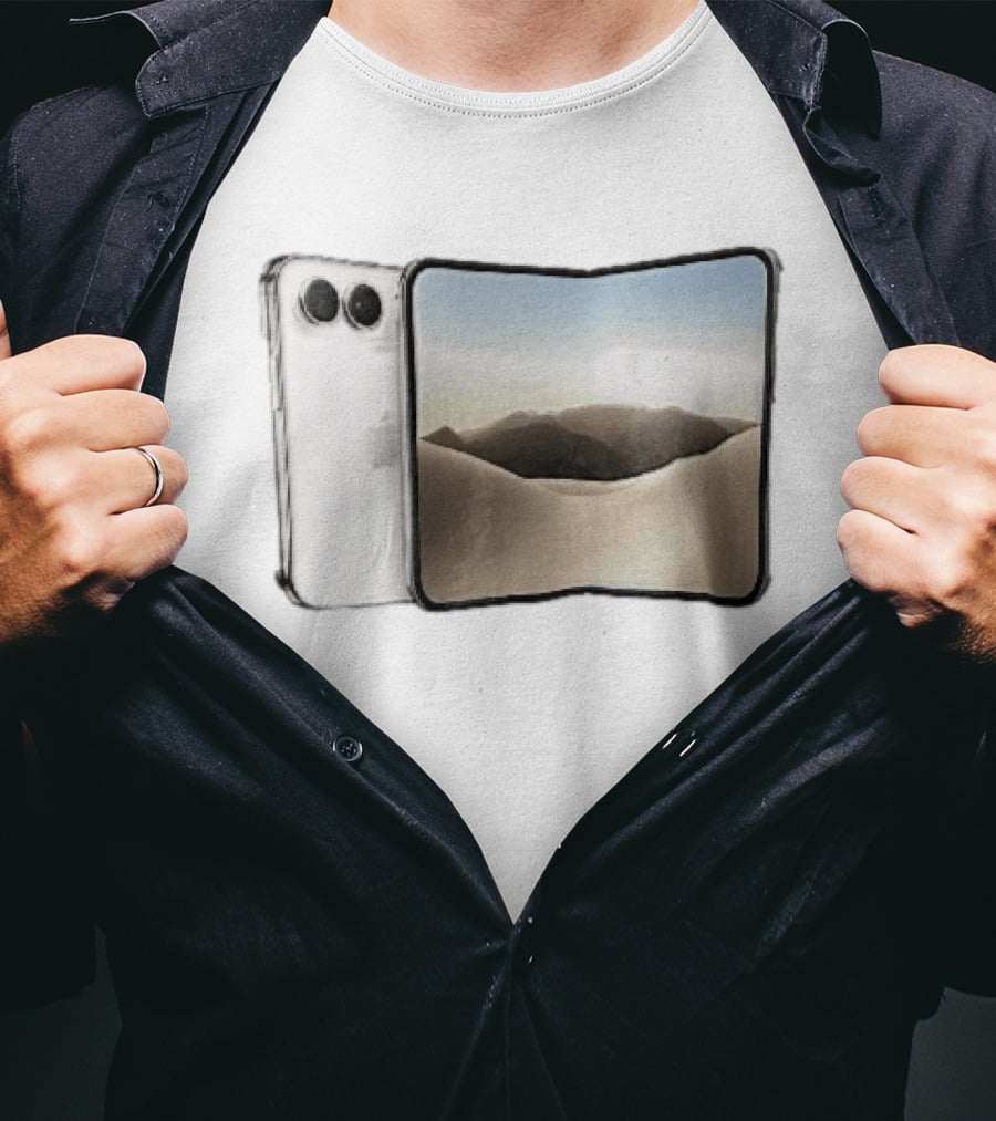 Apple Foldable Smartphone Concept Desert Landscape Screen T-Shirt