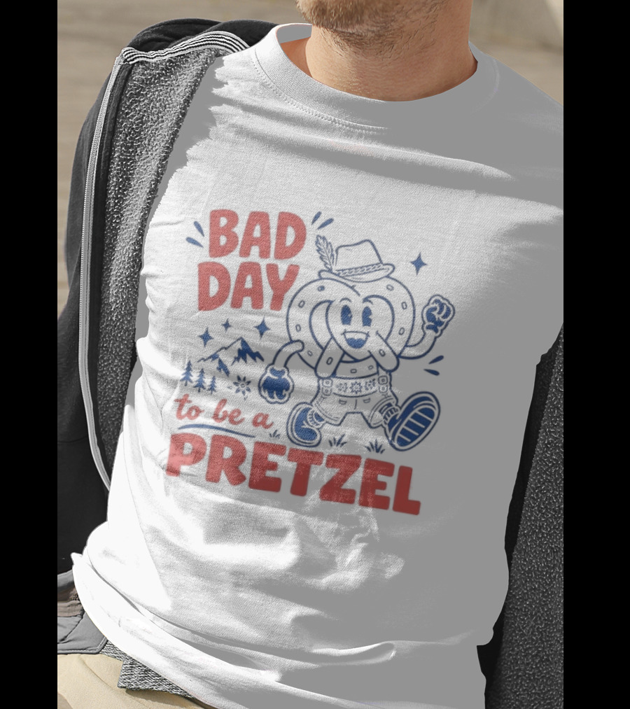 Bad Day To Be A Pretzel Cartoon Character Adventure T-Shirt