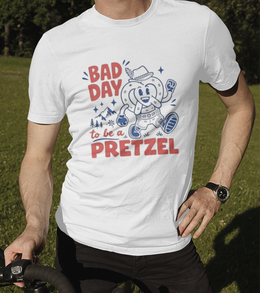 Bad Day To Be A Pretzel Cartoon Character Adventure T-Shirt