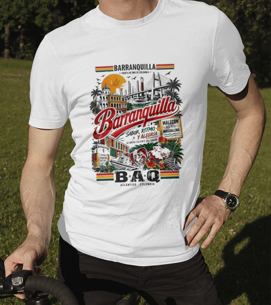 Barranquilla Colombia BAQ Sabor Ritmo Alegria Malecon Atlantico Explora T-Shirt
