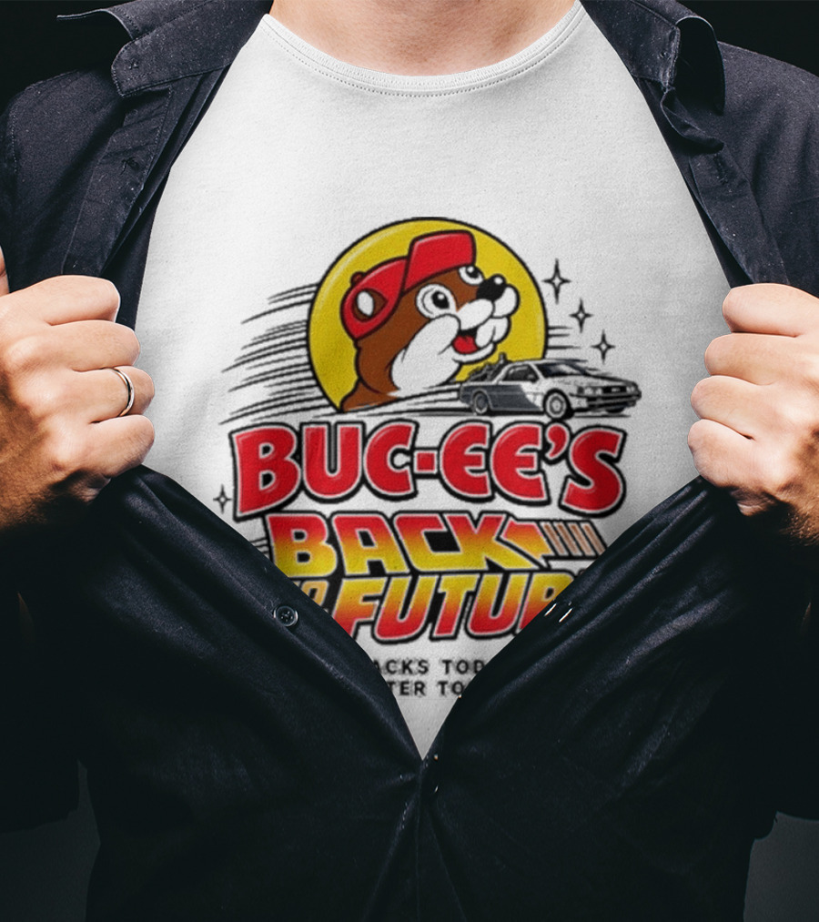 Buc Ee's Back To The Future DeLorean Snacks Today Brighter Tomorrow T-Shirt
