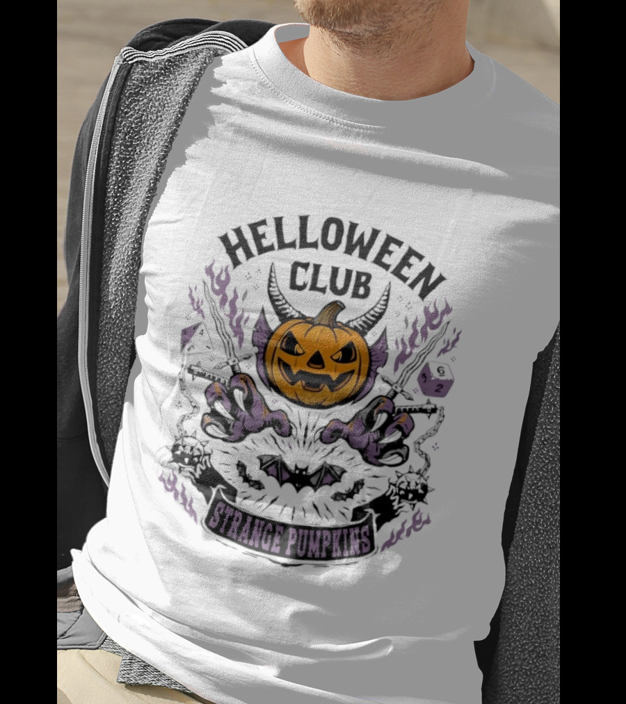Helloween Club Strange Pumpkins Halloween Jack O' Lantern Monster Claws T-Shirt