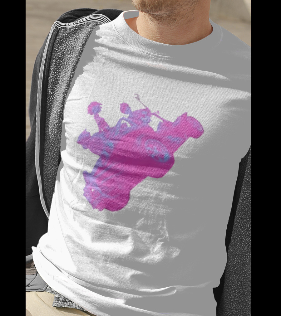 Hot Topic Gorillaz Neon Buggy Pink Blue Vehicle T-Shirt