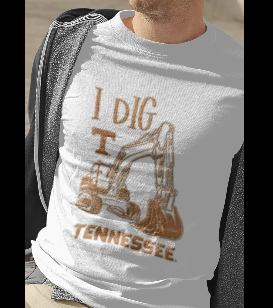 I Dig Tennessee Excavator Orange Text Construction Equipment T-Shirt