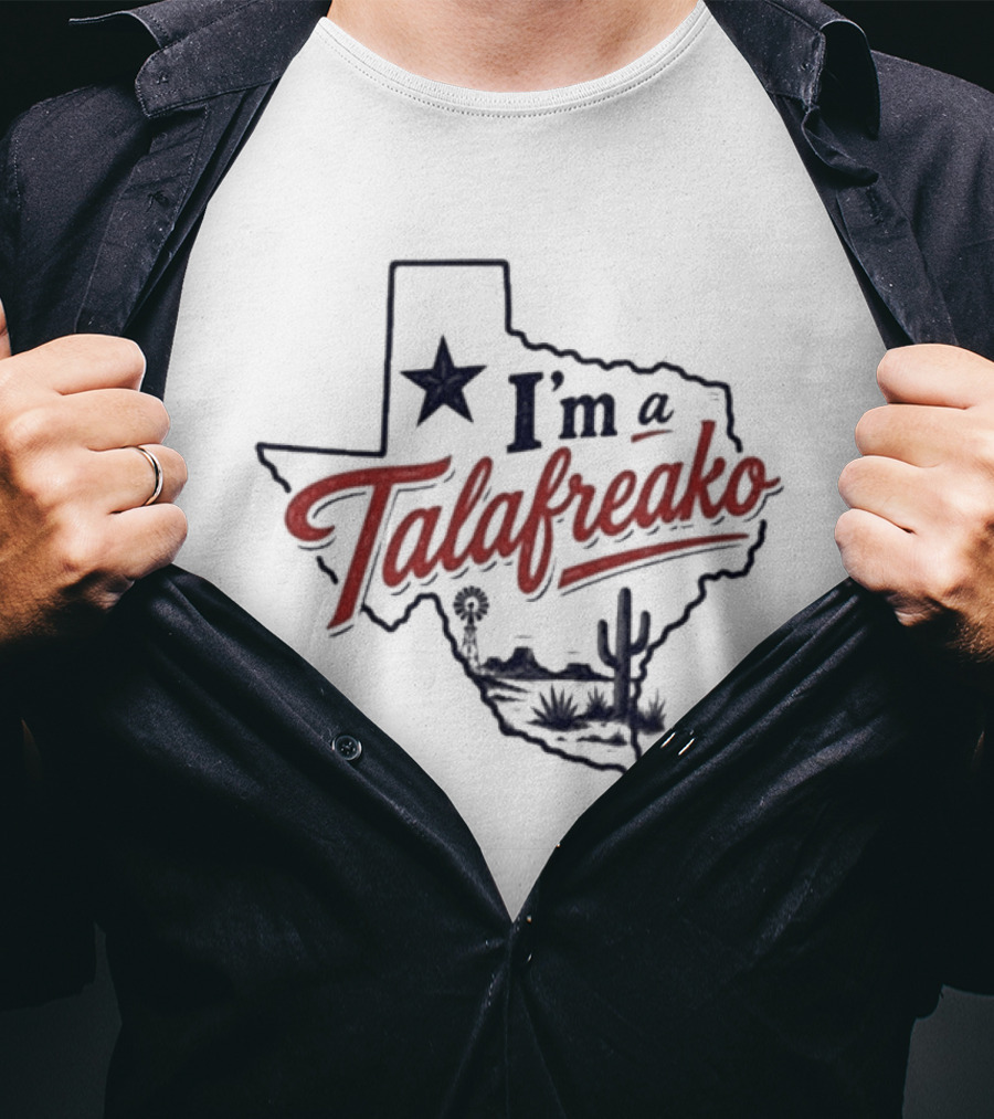 I'm A Talafreako James Talarico Texas Map Star Cactus T-Shirt