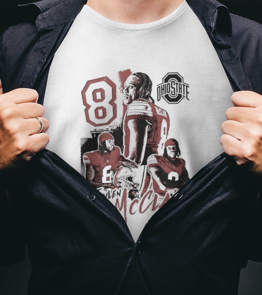 Ohio State Buckeyes Jaylen McClain No 8 Football Player T-Shirt