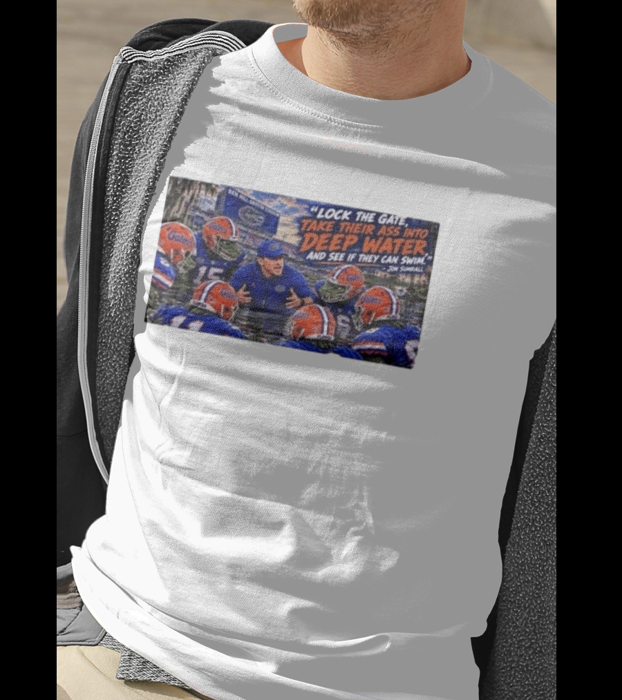 Lock The Gate Deep Water Challenge Gators Jon Sumrall T-Shirt