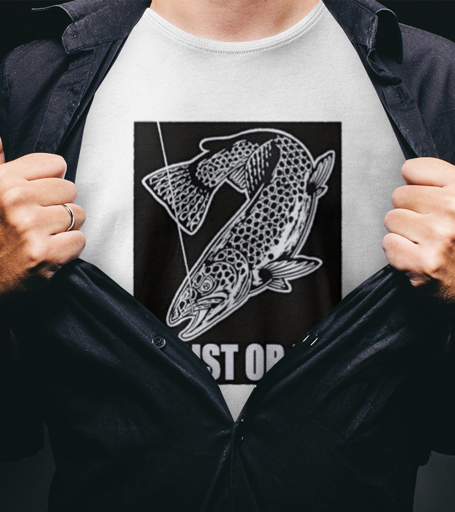 Resist Or Die Original Trout Fish Angler Fishing T-Shirt