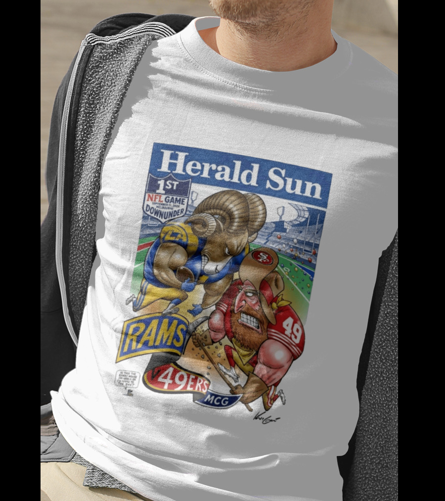 Herald Sun 1st NFL Game Down Under September 11 2026 Rams Vs 49ers MCG Melbourne T-Shirt