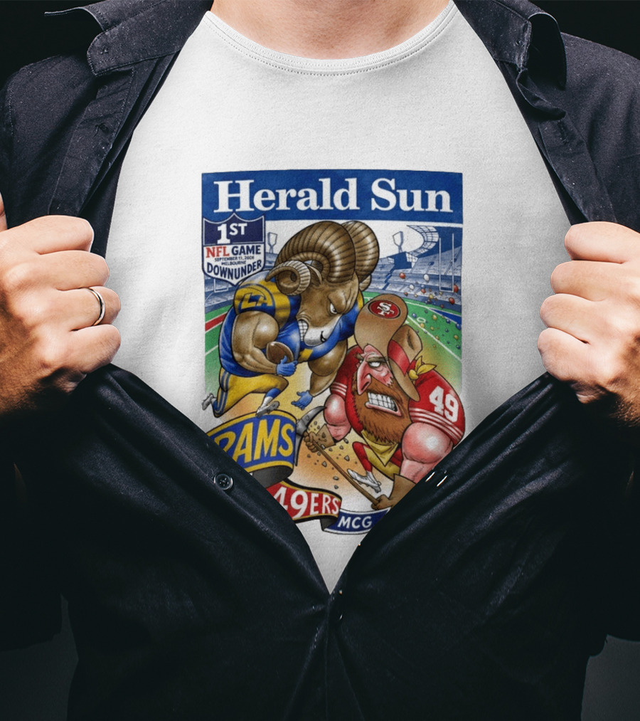 Herald Sun 1st NFL Game Down Under September 11 2026 Rams Vs 49ers MCG Melbourne T-Shirt