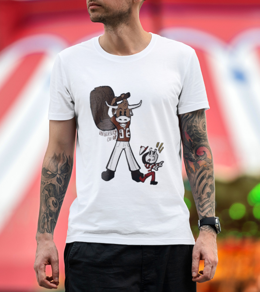 Texas Longhorns University Co Op Cartoon Longhorn 96 Football T-Shirt