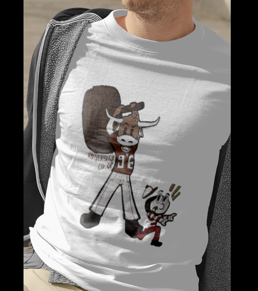 Texas Longhorns University Co Op Cartoon Longhorn 96 Football T-Shirt