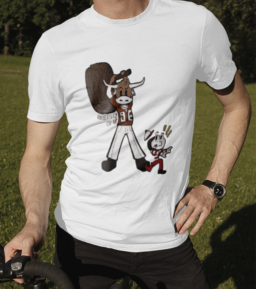 Texas Longhorns University Co Op Cartoon Longhorn 96 Football T-Shirt