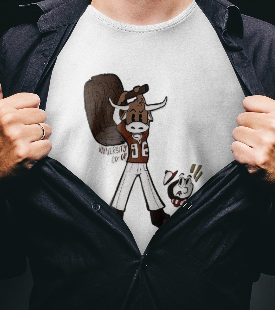 Texas Longhorns University Co Op Cartoon Longhorn 96 Football T-Shirt