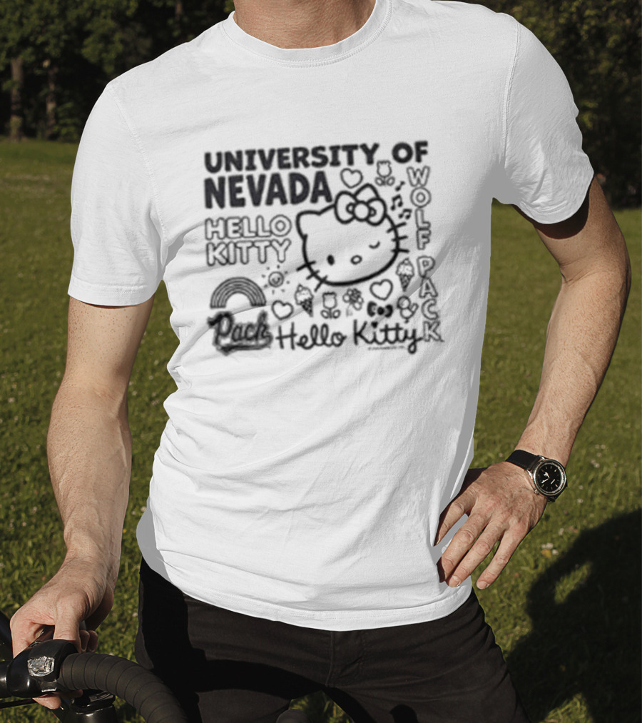 University Of Nevada Hello Kitty Wolf Pack Collegiate Collaboration T-Shirt